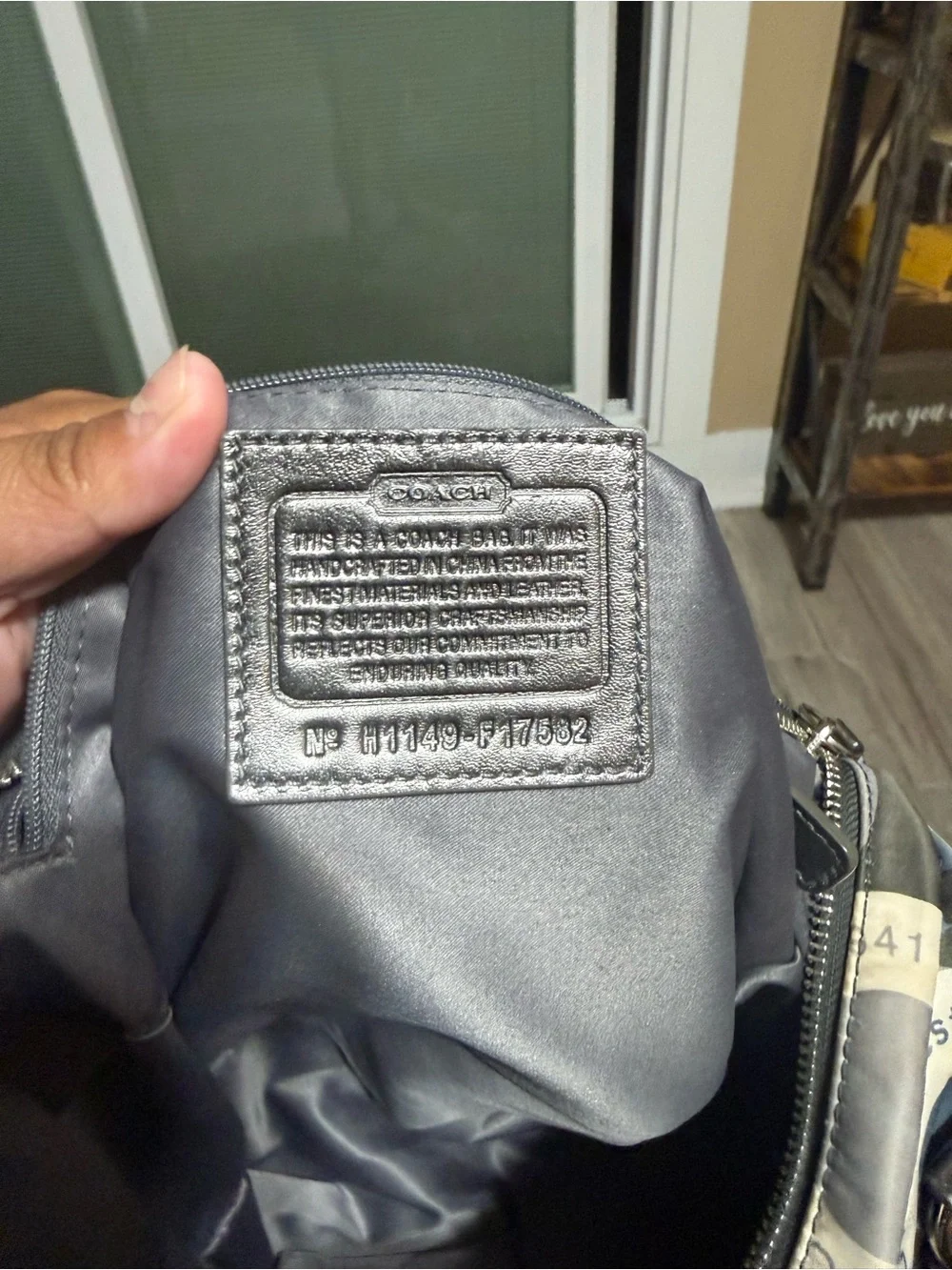 Coach Blue Gray Signature Circle Tote